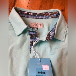 Sky blue tabs collared short sleeve shirt medium NWT